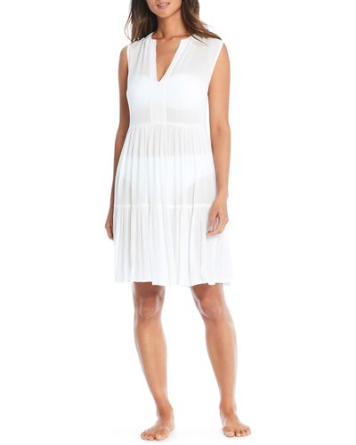 Rod Beattie Sleeveless Cover-up A-line Dress - White