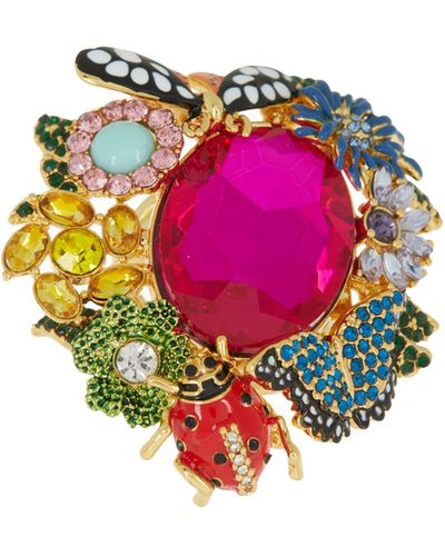 Kurt Geiger Floral Couture Ring - Pink