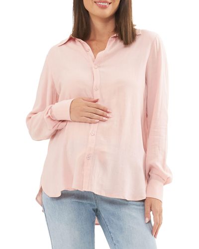 Ripe Maternity Clara Relaxed Maternity/nursing Button-up Shirt - Multicolor