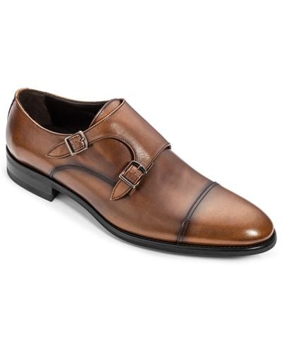 To Boot New York Hammill Cap Toe Double Monk Strap Shoe - Brown