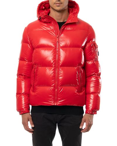The Recycled Planet Company Reclaimed Down Hooded Jacket - Red