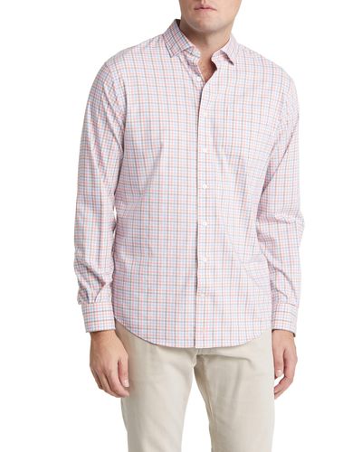 Johnnie-o Cary Prep-formance Check Button-up Shirt - Pink