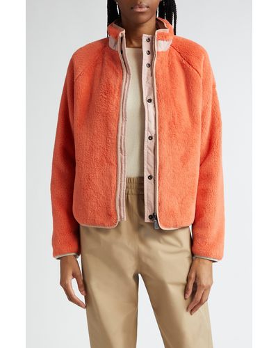3 MONCLER GRENOBLE Fleece & Nylon Reversible Down Jacket - Orange