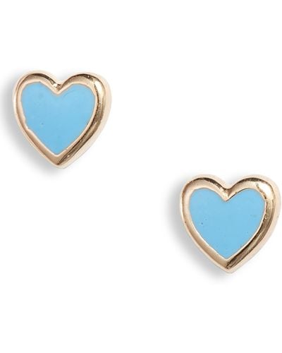 Anzie Heart Stud Earrings At Nordstrom - Blue