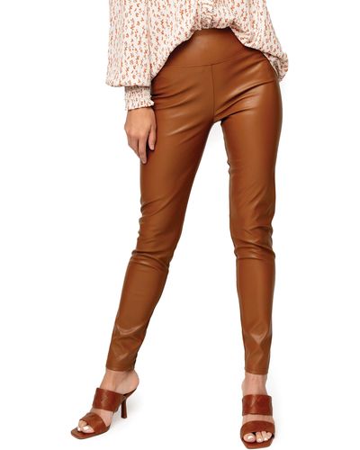 Gibsonlook Gigi Essential Faux Leather leggings - Brown