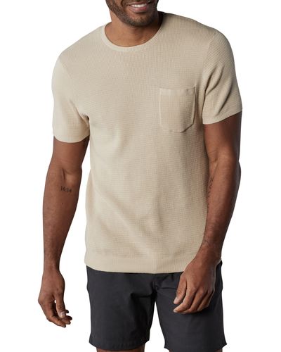 The Normal Brand Waffle Stitch Short Sleeve Sweater - Natural