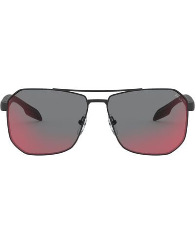 Prada 62mm Oversize Pillow Sunglasses - Gray
