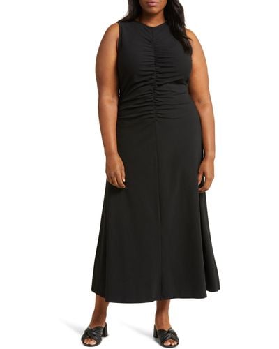 Nordstrom Ruched Front Knit Dress - Black