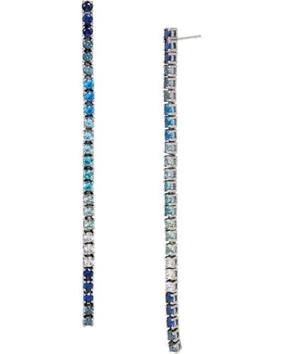 Kurt Geiger Rainbow Cubic Zirconia Linear Drop Earrings - Blue