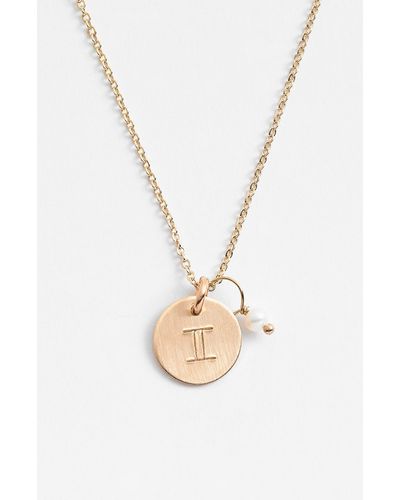 Nashelle 14k-gold Fill & Semiprecious Birthstone Zodiac Mini Disc Necklace - White