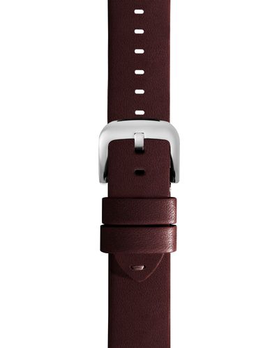 Shinola Grizzly Classic Interchangeable Leather Watchband - Purple