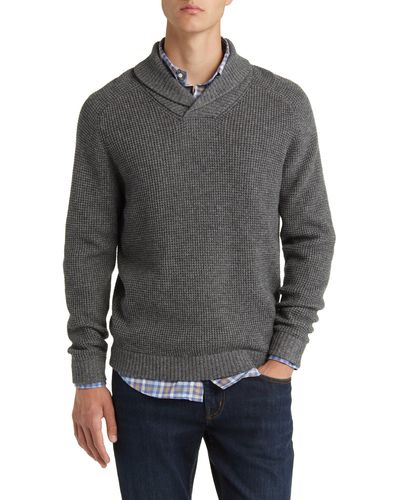 Peter Millar Midland Wool Blend Sahwl Collar Sweater - Gray