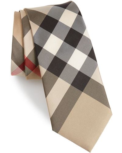 Burberry Manston Exploded Check Silk Tie - Natural