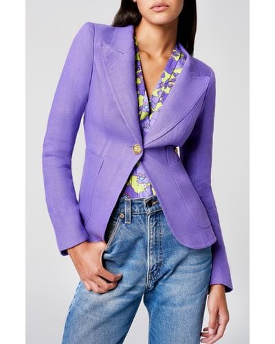 Smythe Duchess Linen Blazer - Purple