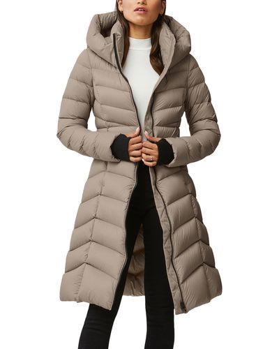 SOIA & KYO Lita Water Repellent 700 Fill Power Down Recycled Nylon Puffer Coat - Natural
