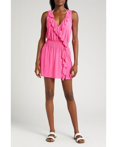 Becca Breezy Basics Ruffle Cover-up Dress - Pink
