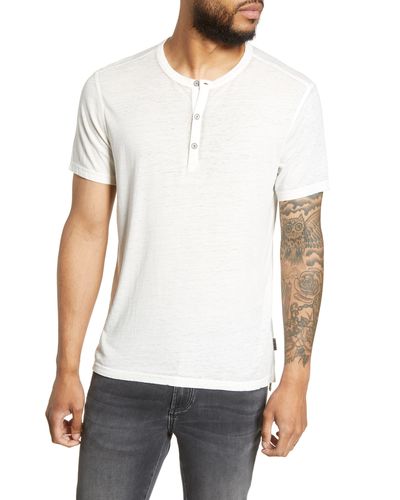 John Varvatos Regular Fit Henley T-shirt - White