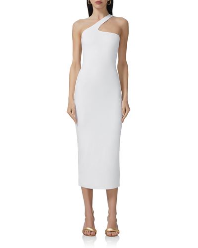 AFRM Sloane Asymmetric Neck Midi Dress - White