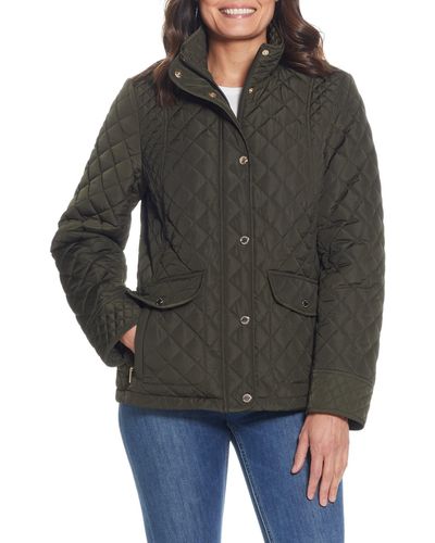 Gallery Quilted Stand Collar Jacket - Gray