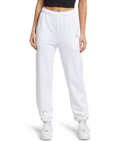 Alo Yoga Accolade Logo Sweatpants - White