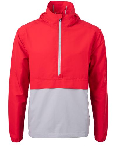 Cutter & Buck Charter Water & Wind Resistant Packable Recycled Polyester Anorak - Red