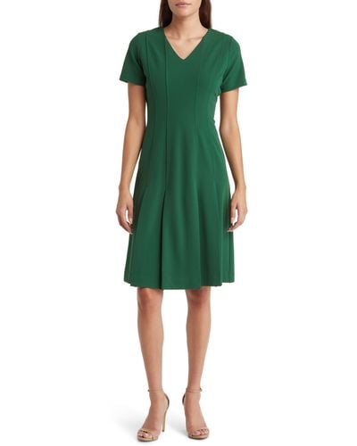 Tahari V-neck Dress - Green