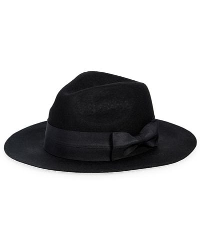 Nordstrom Short Brim Wool Panama Hat - Black