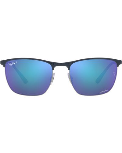 Ray-Ban 57mm Polarized Square Sunglasses - Blue