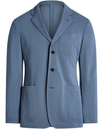 Ralph Lauren Purple Label Hadley Grant Wool Piqué Sport Coat - Blue