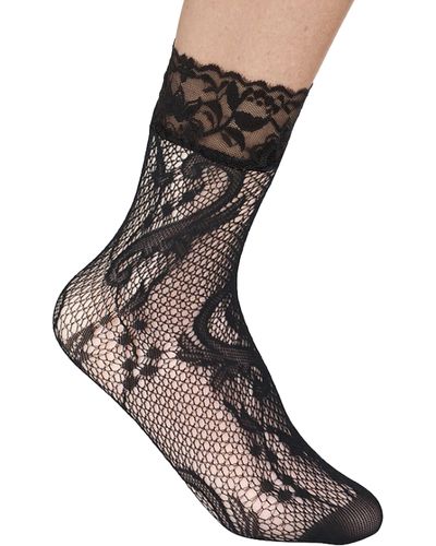 FENCHUN Ladies Fishnet Socks Heel With Bow Pearls Women's Breathable Bow  Knot Fishnet Socks Sexy Hollow Out Mesh Net (Color : Style D) :  : Fashion