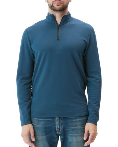 Threads For Thought Kace French Terry Quarter Zip Top - Blue