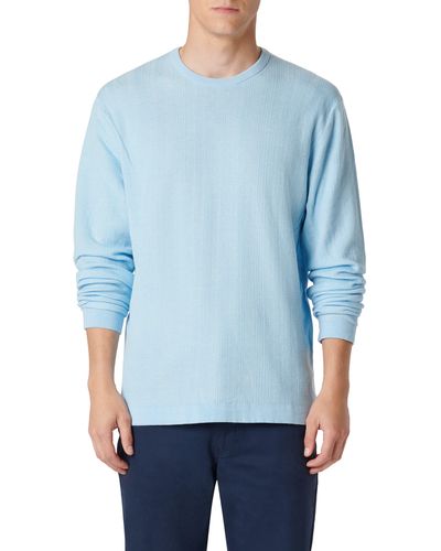 Bugatchi Cotton & Silk Crewneck Sweater - Blue