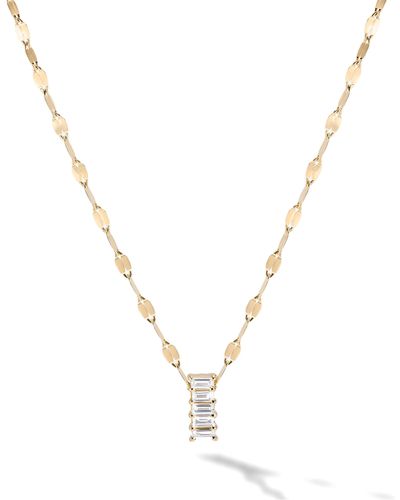 Lana Jewelry Baguette Diamond Pendant Necklace - Metallic