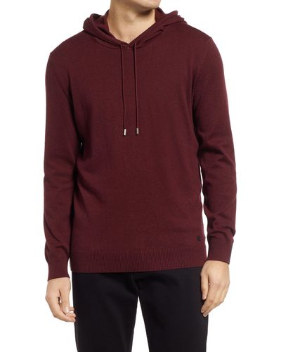Stone Rose Lux Knit Cotton Hoodie - Red