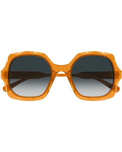 Chloé 53mm Square Sunglasses - Orange