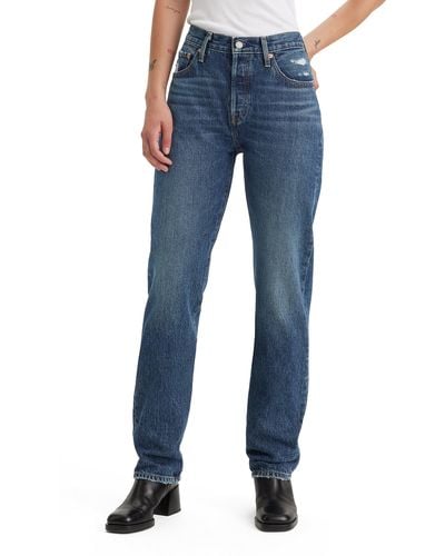 Levi's 501 Original High Waist Straight Leg Jeans - Blue