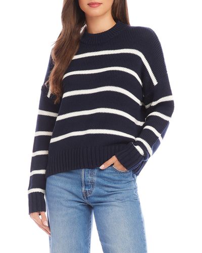 Fifteen Twenty Stripe Crewneck Sweater - Blue