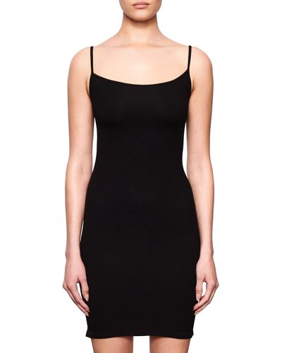 Skims Soft Lounge Slip Mini Dress - Black