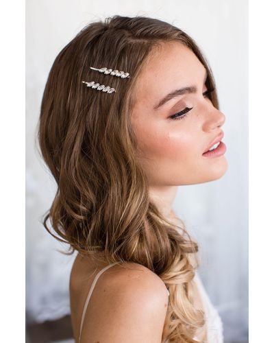Brides & Hairpins Payton Set Of 2 Crystal Hair Clips - Brown