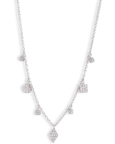 Meira T Diamond Charms Necklace - White