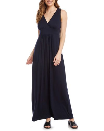 Karen Kane Jersey Knit Maxi Dress - Blue