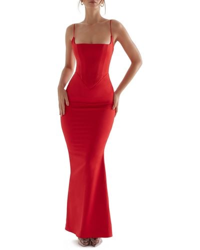 House Of Cb Olivette Corset Maxi Dress - Red