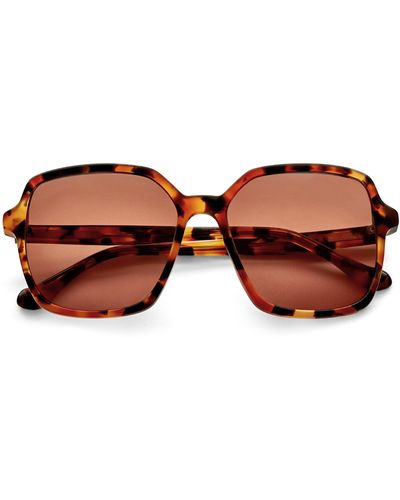Gemma Styles Lake Shore Drive 55mm Rectangle Sunglasses - Brown