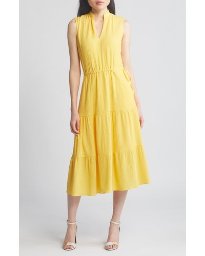 Anne Klein Sleeveless Midi Dress - Yellow