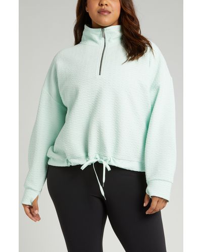 Zella Revive Half Zip Pullover Sweatshirt - Green