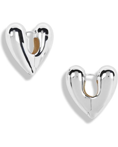 Annika Inez Heart Hinge Hoop Earrings - Metallic