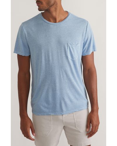 Marine Layer Heathered Hemp & Cotton T-shirt - Blue