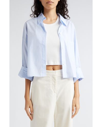 Twp Soon To Be Ex Cotton Button-up Crop Shirt - White
