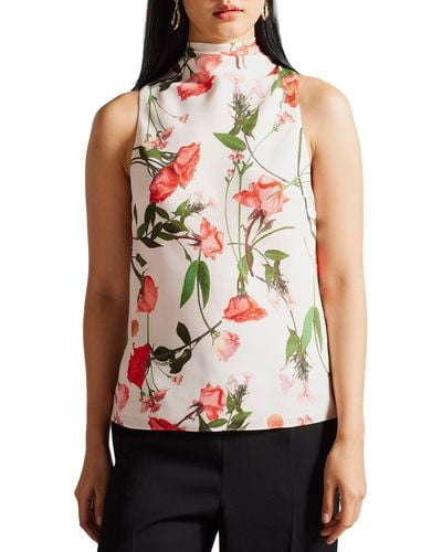 Ted Baker Raeven Floral Sleeveless Top - Red