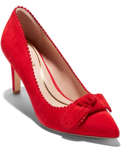 Cole Haan Bellport Bow Pointed Toe Pump - Red